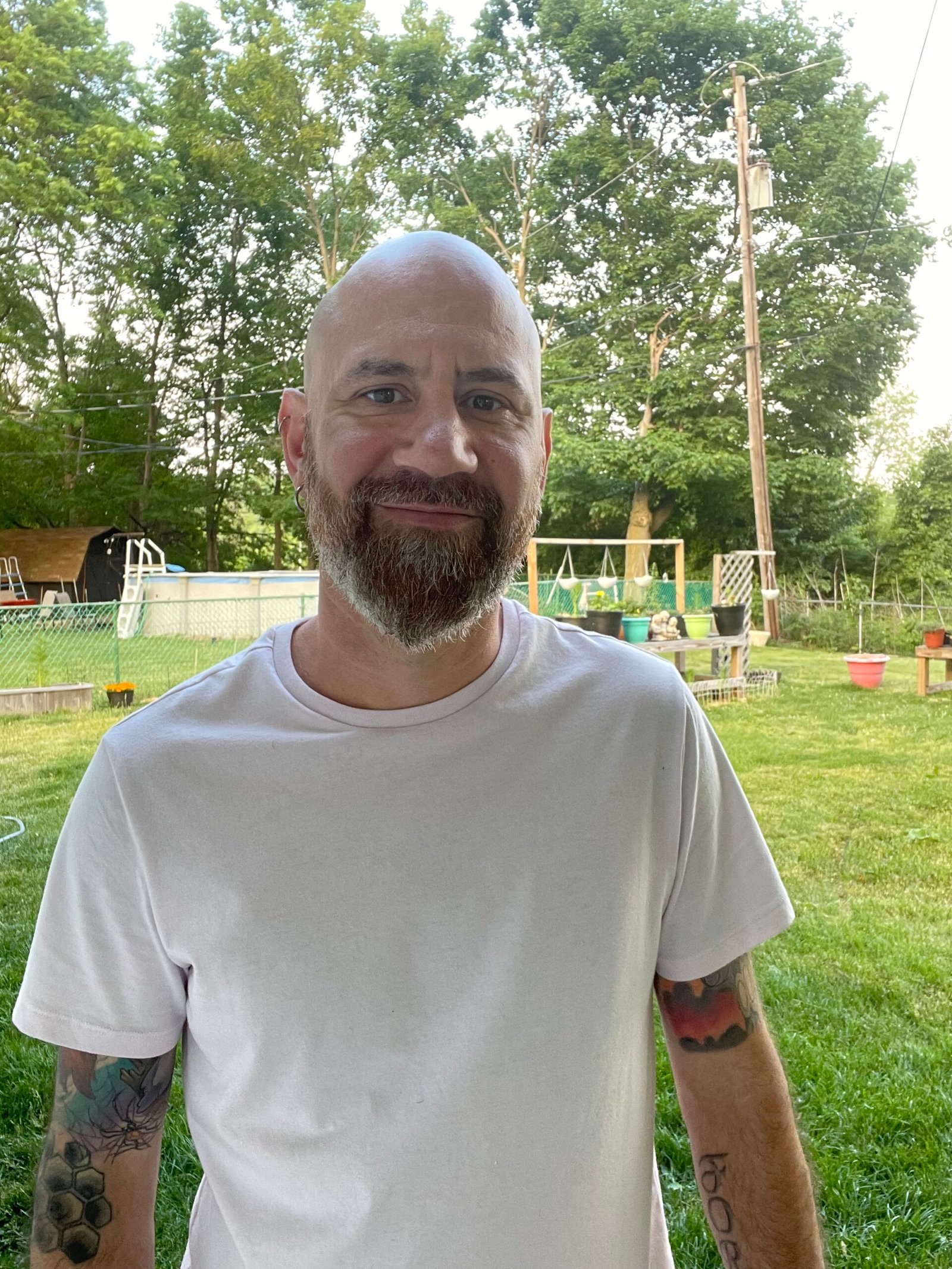 Owner of Backyard Habitats John White in the garden.