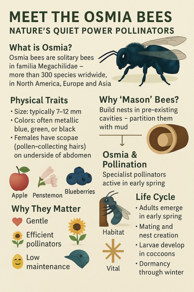 osmia-bees-infographic Info on the osmia genus or better known as the mason bees.