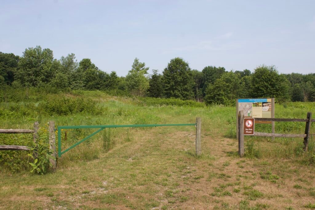 Entrance to the Salamander Flats Trail at Kitty Todd Nature Preserve in northwest Ohio.